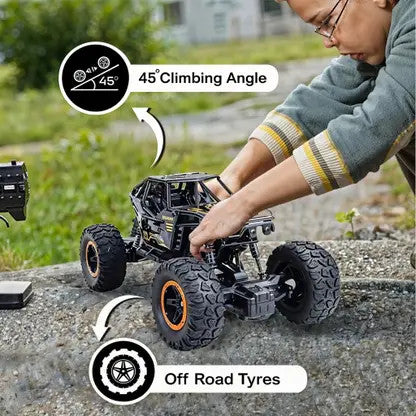 Todfod Off-Road High-Speed Remote Control Rock Crawler Car Toy for Kids – 2.4GHz All-Terrain RC Vehicle with Rechargeable Battery & Durable Suspension