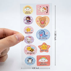 TodFod Rewards DTF Heat Transfer Sticker Sheet | Cute Motivational Iron-On Transfers for Kids T-Shirts, Hoodies, Bags & Fabric DIY Crafts | 11 x 4 Inch