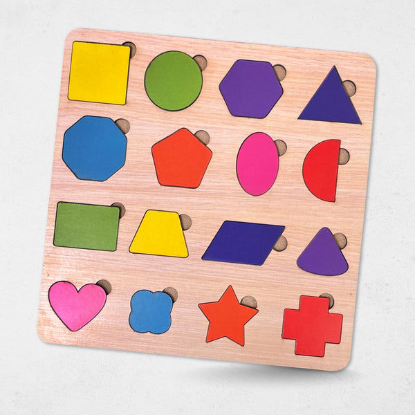 Todfod Shape Matching Wooden Puzzle Board for Kids | Geometric Shape Sorting & Color Recognition Educational Toy | Montessori Wooden Learning Puzzle for Toddlers 2+ Years | Early Brain Development & Fine Motor Skills Toy