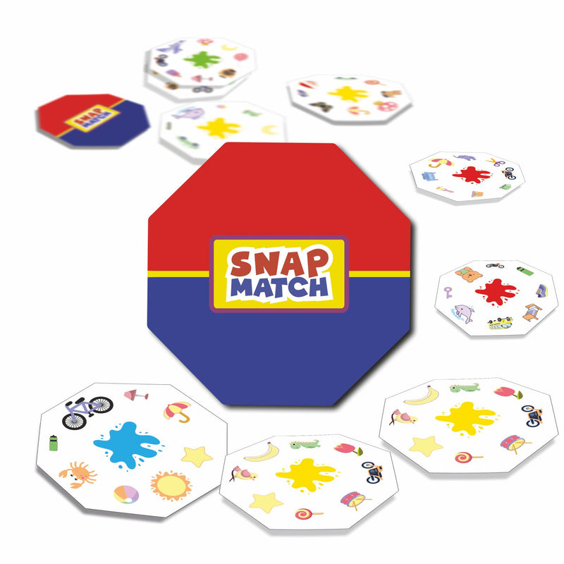 Snap Match Grande Fast-Paced Board Game for Kids & Family | 55 Octa-Cards, Game Board, Pawns & Call Bell | Speed, Pattern Recognition & Observation Skill Game (Ages 4+)