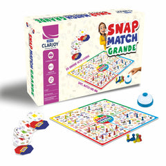 Snap Match Grande Fast-Paced Board Game for Kids & Family | 55 Octa-Cards, Game Board, Pawns & Call Bell | Speed, Pattern Recognition & Observation Skill Game (Ages 4+)