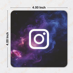 Smaran Social Media Theme MDF Wooden Tea Coffee Coasters Set of 6 | 4x4 Inch Reusable Table Drink Coasters with App Icons | Heat Resistant Cup Mats for Modern Home Office Desk Decor & Gifts