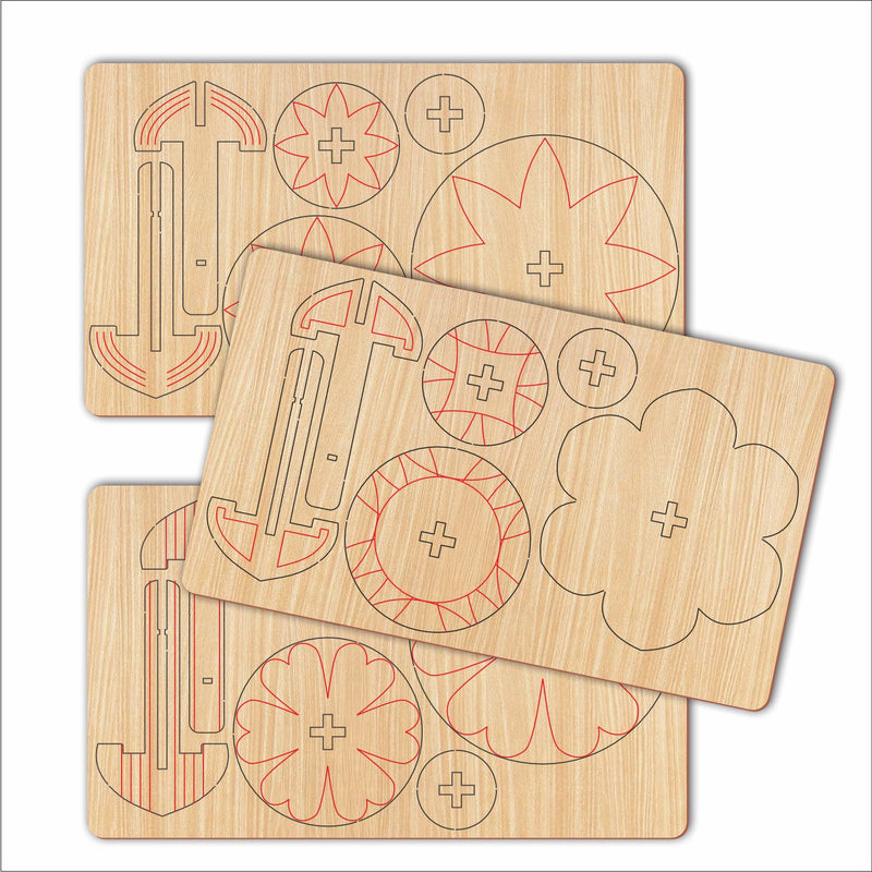 DIY Spinning Tops Set of 3 for Kids | Wooden Spinning Top Toy for Boys & Girls | Colorful Spin & Play Toy | Fine Motor Skills & Cognitive Development Activity | Creative Educational Toy | Age 3+
