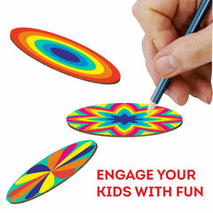 DIY Spinning Tops Set of 3 for Kids | Wooden Spinning Top Toy for Boys & Girls | Colorful Spin & Play Toy | Fine Motor Skills & Cognitive Development Activity | Creative Educational Toy | Age 3+