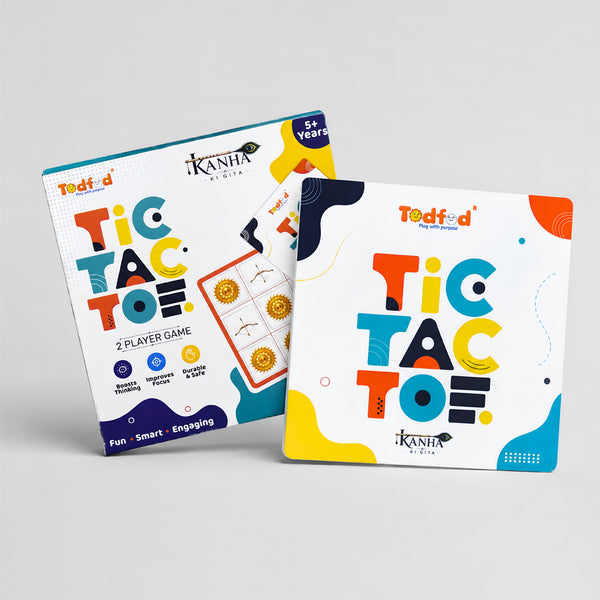 Todfod Kanha Ki Gita Tic Tac Toe Board Game | 2 Player Fun & Educational Strategy Game for Kids 5+ Years