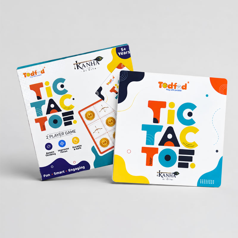 Todfod Kanha Ki Gita Tic Tac Toe Board Game | 2 Player Fun & Educational Strategy Game for Kids 5+ Years