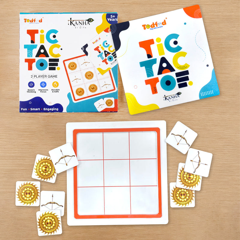 Todfod Kanha Ki Gita Tic Tac Toe Board Game | 2 Player Fun & Educational Strategy Game for Kids 5+ Years