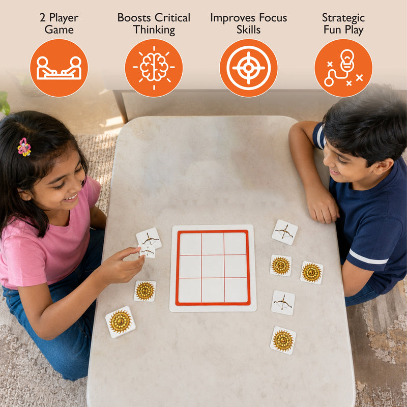 Todfod Kanha Ki Gita Tic Tac Toe Board Game | 2 Player Fun & Educational Strategy Game for Kids 5+ Years