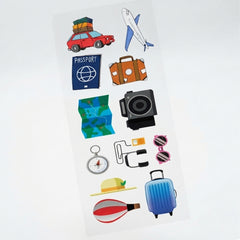 TodFod Travel DTF Heat Transfer Sticker Sheet | Cute Travel-Themed Iron-On Transfers for T-Shirts, Hoodies, Bags, Luggage & Fabric DIY Crafts | 11 x 4 Inch