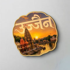 Todfod Ujjain Fridge Magnet | Wooden Ujjain Mahakaleshwar Temple Souvenir Refrigerator Magnet | Madhya Pradesh Spiritual Decorative Magnet for Kitchen, Home & Office | 3 Inch