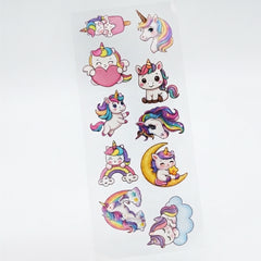 TodFod Unicorn DTF Heat Transfer Sticker Sheet | Cute Unicorn Iron-On Transfers for T-Shirts, Hoodies, Bags, Kids Clothing & Fabric DIY Crafts | 11 x 4 Inch