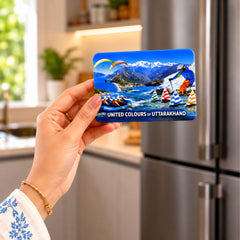 United Colors of Uttarakhand Fridge Magnet | Scenic Mountain & Lake Souvenir Fridge Magnet