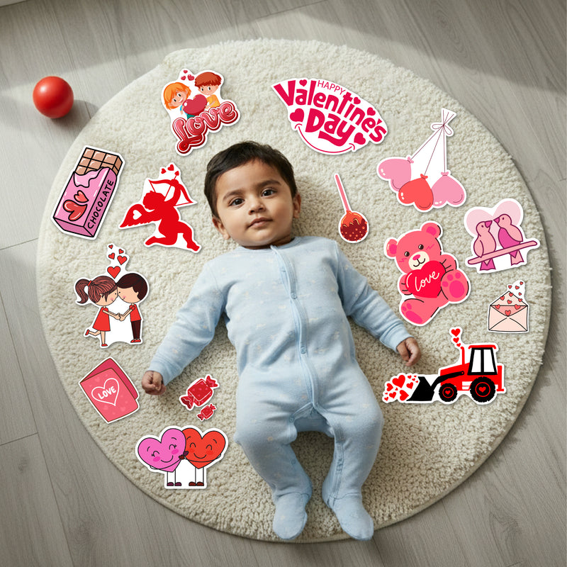 Todfod Valentine’s Day Baby Photography Props Kit (20+ Pieces) | Love Theme Photo Booth Props for Baby Photoshoot, Newborn Photography & Valentine Celebration