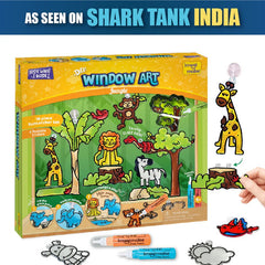 Imagimake Window Art Jungle|Glass Painting Kit|Sun Catcher|Art and Craft Kit|Toys for Girls & Boys|DIY Kit for Kids|Birthday Gift for Girls & Boys 5+ Years,Multicolor