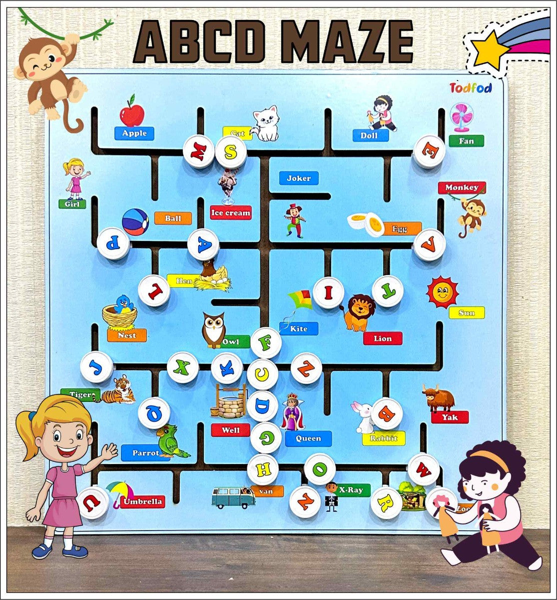 Fun ABCD Maze Learning Toy – Puzzle Game for Kids – Todfod