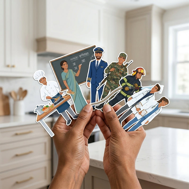 TodFod Career Fridge Magnet Set of 6 | 3 Inch Cartoon Profession MDF Wood Magnets for Kids & Home Decor