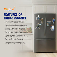 TodFod Career Fridge Magnet Set of 6 | 3 Inch Cartoon Profession MDF Wood Magnets for Kids & Home Decor