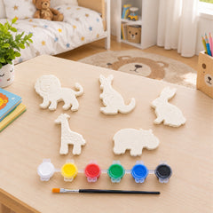 Todfod DIY Wild Animal Painting Kit for Kids | 5 Animal-Shaped Figures with 6 Paint Colors and Brush | Creative Art and Craft Activity Set
