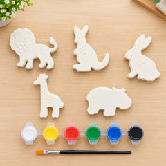 Todfod DIY Wild Animal Painting Kit for Kids | 5 Animal-Shaped Figures with 6 Paint Colors and Brush | Creative Art and Craft Activity Set
