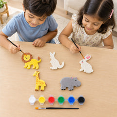 Todfod DIY Wild Animal Painting Kit for Kids | 5 Animal-Shaped Figures with 6 Paint Colors and Brush | Creative Art and Craft Activity Set