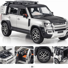 Todfod Remote Control SUV Car 1:16 Scale Die-Cast Metal Model with Opening Doors & Hood, LED Lights, Roof Rack, Realistic Green & White Design, Off|Road RC Toy for Kids & Adults
