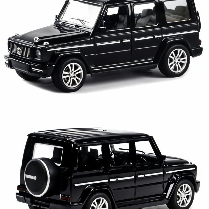 Black SUV model on a white background