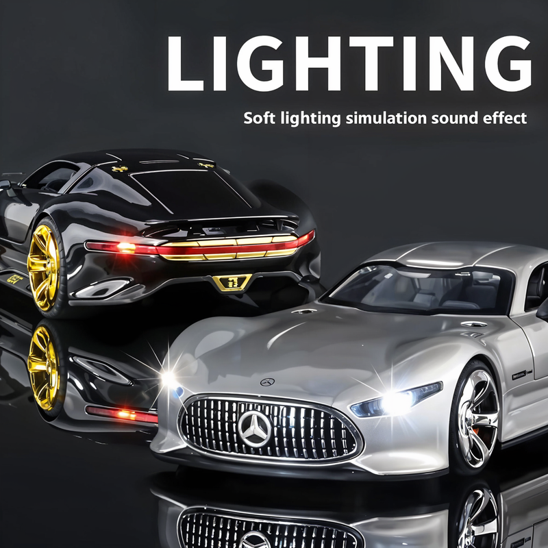 Todfod Mercedes Benz AMG Vision Gran Turismo Diecast Model Car | Scale Alloy Toy with Lights & Sound