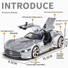 Todfod Mercedes Benz AMG Vision Gran Turismo Diecast Model Car | Scale Alloy Toy with Lights & Sound