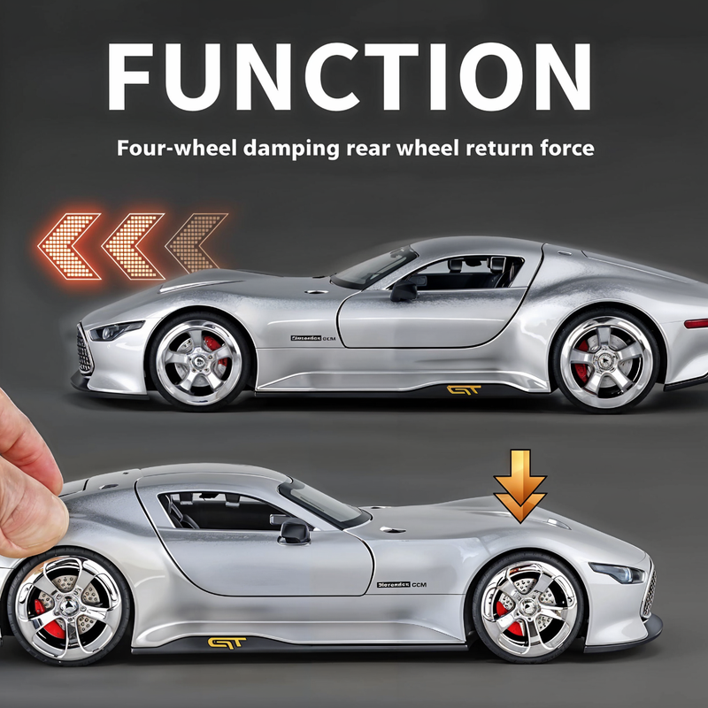 Todfod Mercedes Benz AMG Vision Gran Turismo Diecast Model Car | Scale Alloy Toy with Lights & Sound