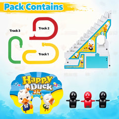 Todfod Musical Race Track Toy Set for Kids with 3 Vibrant Colored Tracks, Sliding Cartoon Characters, Sound Effects, Lights & Easy Assembly , Fun Racing Game for Toddlers & Boys Girls