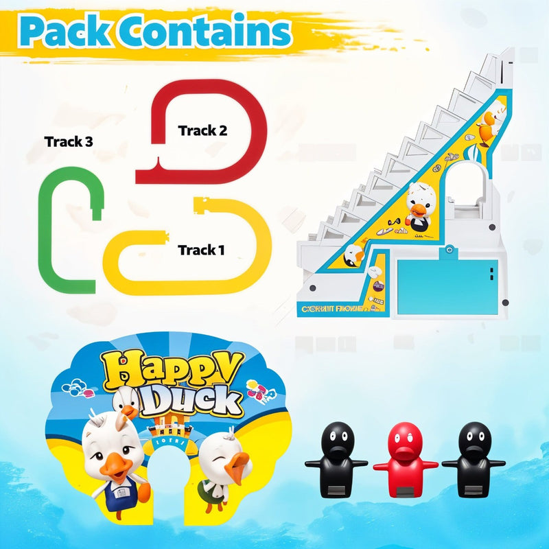 Todfod Musical Race Track Toy Set for Kids with 3 Vibrant Colored Tracks, Sliding Cartoon Characters, Sound Effects, Lights & Easy Assembly , Fun Racing Game for Toddlers & Boys Girls