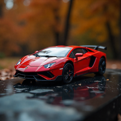 Todfod Lamborghini Die-Cast Model Car, 1:32 Scale, Black with Gold Accentsband Hood Pull Back Super Car with Openable Doors Sound and Light for Birthdays Gift Party Decorations (Lamborghini Black)