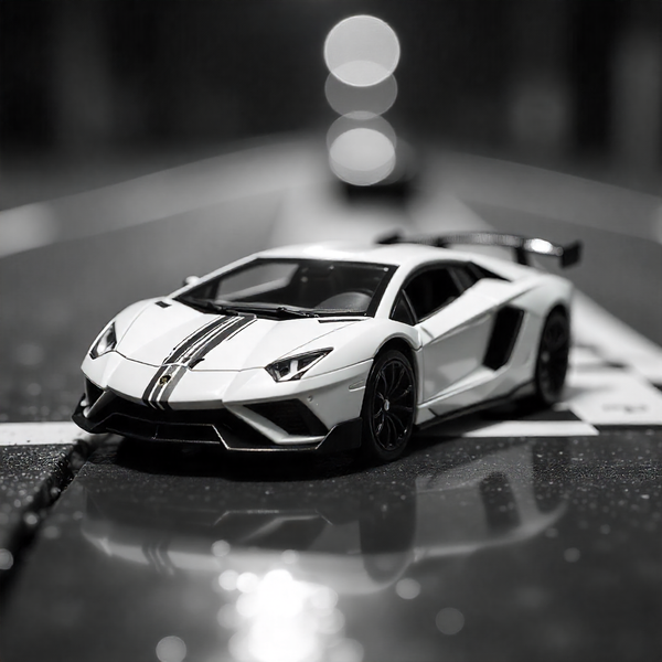 Todfod Lamborghini Die-Cast Model Car, 1:32 Scale, Black with Gold Accentsband Hood Pull Back Super Car with Openable Doors Sound and Light for Birthdays Gift Party Decorations (Lamborghini Black)