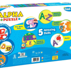 Alpha Puzzle educational toy packaging with colorful design on a white background