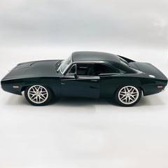 Black muscle car on a white background