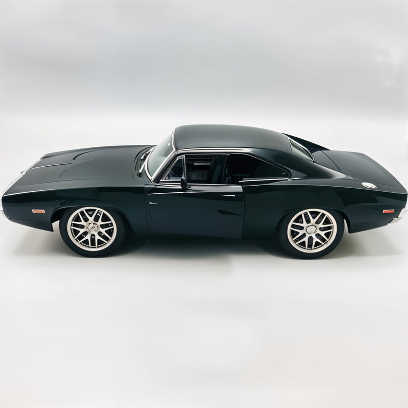 Black muscle car on a white background