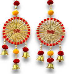 Smaran Ridhi Sidhi Door Hangings Handmade Wall Door Side Torans | Latkan Jhumar Bandhwar for Home Entrance | Traditional Festival, Diwali, Navratri, Wedding Decoration (Set of 2) (Ridhi|Sidhi)