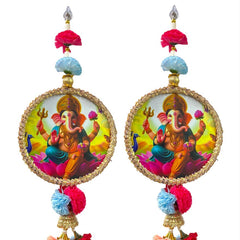 Smaran Ganeshji Door/Wall Hanging Latkan Toran Traditional Handmade Thoranam Diwali Festival Pooja Wedding and Home Wall Decoration Door Entrance Latkan Ganesh Latkan Gift (Ganeshji Latkan)