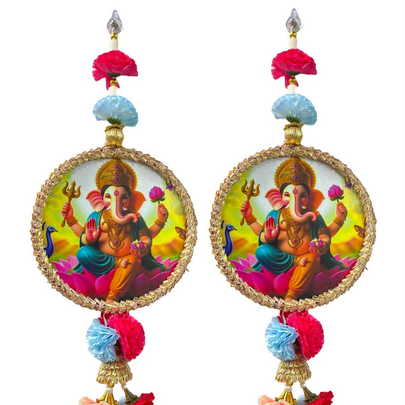 Smaran Ganeshji Door/Wall Hanging Latkan Toran Traditional Handmade Thoranam Diwali Festival Pooja Wedding and Home Wall Decoration Door Entrance Latkan Ganesh Latkan Gift (Ganeshji Latkan)