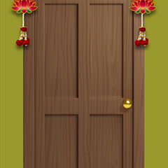 Smaran Lotus Door & Wall Hanging Latkan for Decoration Traditional Handmade Thoranam for Diwali Festival Pooja Wedding Home and Office Wall Decoration Door Entrance Latkan (Pink Lotus Hangings)