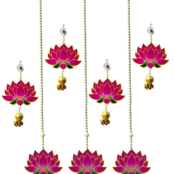 Smaran Lotus Door & Wall Hanging Latkan for Decoration Traditional Handmade Thoranam for Diwali Festival Pooja Wedding Home and Office Wall Decoration Door Entrance Latkan