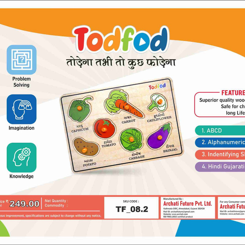 Todfod educational toy packaging with colorful graphics and text.