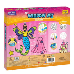 Box of DIY window art kit for princess theme with mermaid design.
