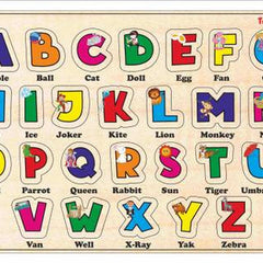 Todfod Wooden English Alphabet Puzzle Board for Kids | Colorful Educational Learning Toy with Easy to Grip Knobs, Multicolor Picture Backgroundsoden English Alphabet Puzzle Board for Kids – Colorful Educational Learning Toy with Easy|to|Grip Knobs, Multicolor Picture Backgrounds